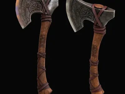 Viking Axe 3D Weapon Model Low-poly 3D model