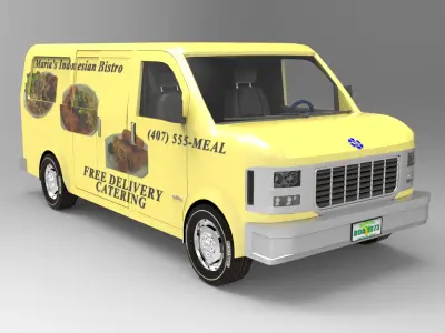 Delivery Van 3D model shop