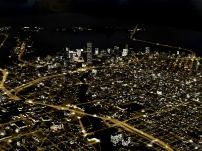 Miami Florida Night Time City 3D model
