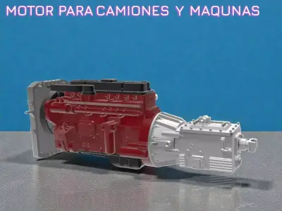 motor cummins ISL escala 1 32 - kit stl impresion 3d 3D print model