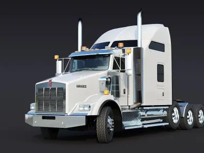 Kenworth T800 Sleeper Semi Truck Low-poly 3D model