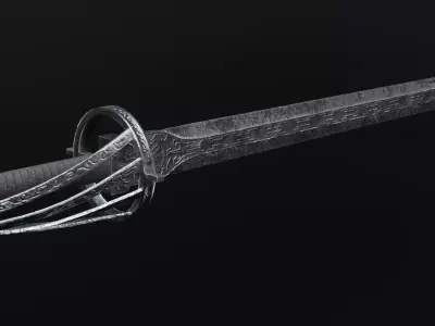 Ancient sword low-poly Low-poly 3D model