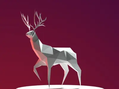 Low Poly Deer Aesthetic Low-poly 3D model