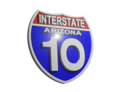 Sign INTERSTATE Arizona 10 3D model