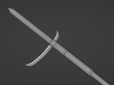 Japanese Yari Spear 2 Low-poly 3D model