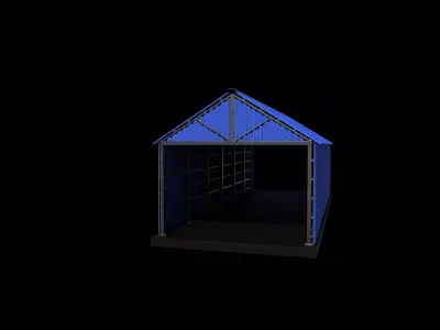 Industrial Metal Hangar 04 3D model