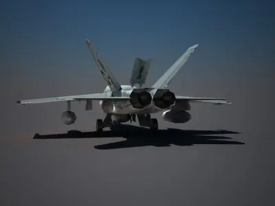 F18 Military Aircraft Low-poly 3D model