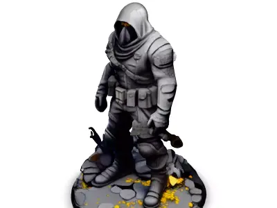 PostApocalyptic Desert Hunter 3D Model Low-poly 3D model