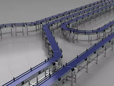 Conveyor Belt Bundle 3D Model 3D model