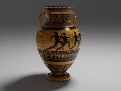 Greek Jar Low-poly Low-poly 3D model