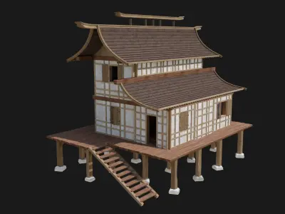 Feudal House 2 Free low-poly 3D model