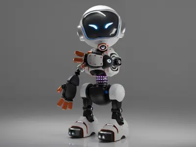 TOX-Info-X1 Mini Robot Low-poly 3D model