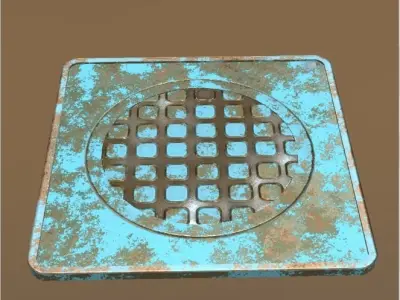 Manholecover3 grunge drain cover Low-poly 3D model