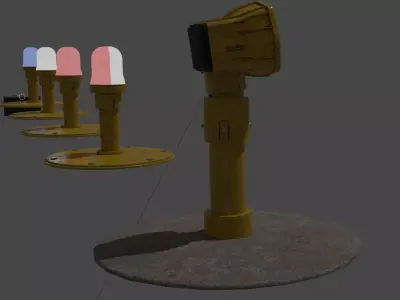 Airport Runway lights and Taxi lights Low-poly 3D model