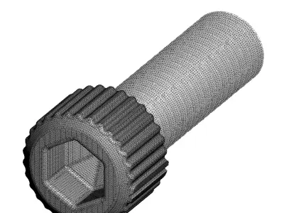 Antique Brass Socket Bolt 3D model