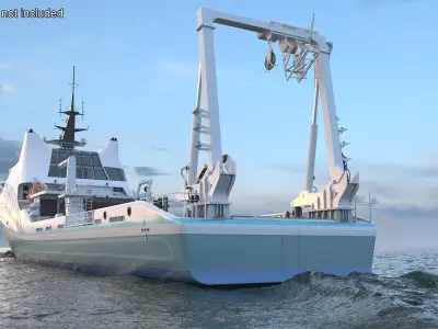Ship for Transporting and Launching Drones  purchase 3D model