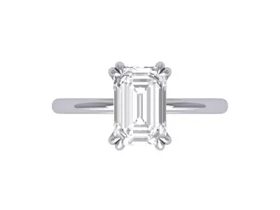 Emerald Solitaire Art Deco Ring 3D print model 3