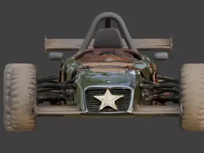Post-Apocalyptic Sheriff Formula Racer 3d model Low-poly 3D model