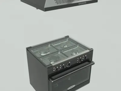 Oven stove A1 3D model