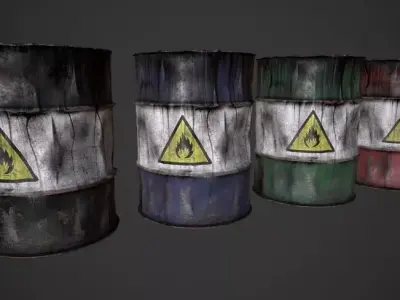 Old oil Barrels Free low-poly 3D model purchase