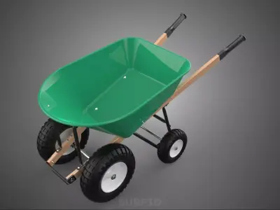 POLY TUB 4 FOUR WHEELED WHEEL BARROW HAND PUSH WHEELBARROW CART 3D model