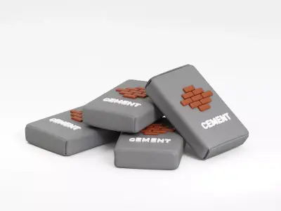 Cement bag Low-poly 3D model buy