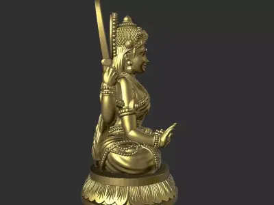 Parvathy devi mata murti high definition stl file 3D print model