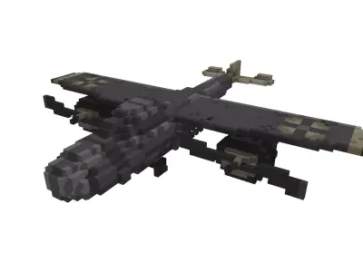 LowPoly Plane Pixel Art Free low-poly 3D model