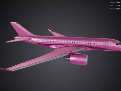 Pink Airplane 2 3D model