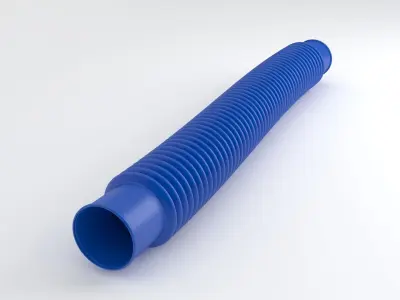 Hog Oval Corrugated Hose 01 Blue 3D model