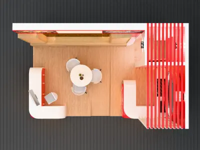 Modern Exhibition Stall Design 3x5m Height 3m 3D model