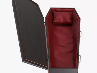 Coffin Box Maya Rigged Low-poly 3D model