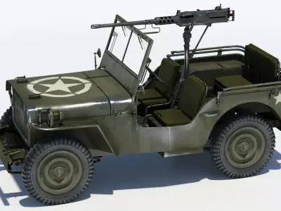 Armored Willys MB Jeep 3D Model 3D model