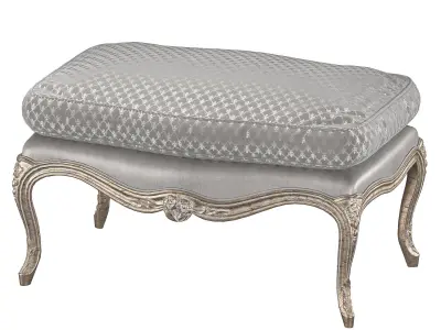 antique louis bench and pouf art 245 3D model