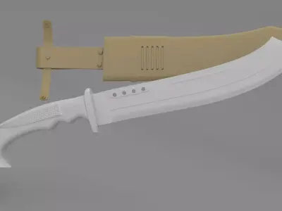 Dagger with Pouch Low-poly 3D model