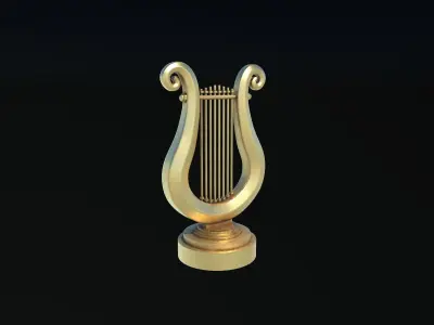 Golden lyre  3D model