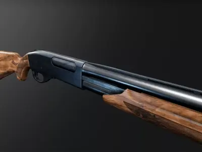 870 American Classic Shotgun Low-poly 3D model