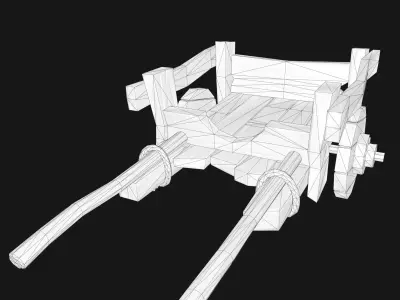 Stylized medieval cart Free low-poly 3D model