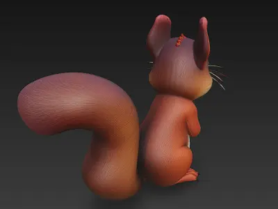 Squirrel Realistic 3D Model Basic - Low Poly Realistic Low-poly 3D model
