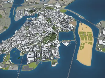 Macau - city and surroundings 3D model