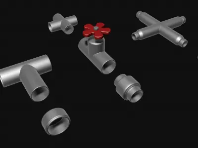 Pipes tube trumpet 3D model