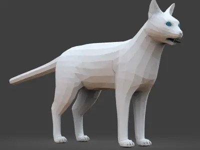 CAT Higholy Lowpoly Low-poly 3D model