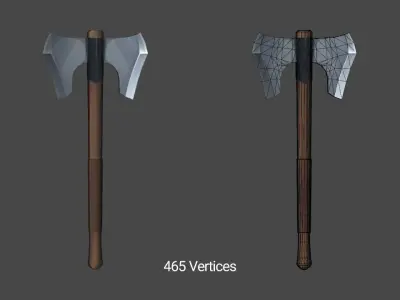 3D Lowpoly Cartoon Axe Pack Low-poly 3D model