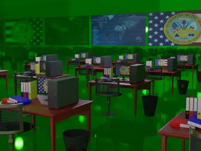 Military Control Room Low-poly 3D model purchase