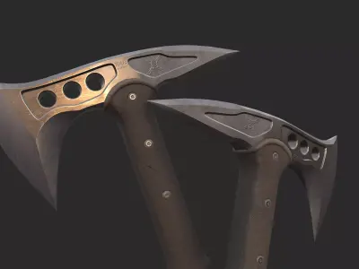 Tactical tomahawk Low-poly 3D model