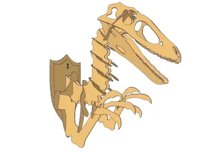 Velociraptor and Trex bust 3D model template slice 3D model
