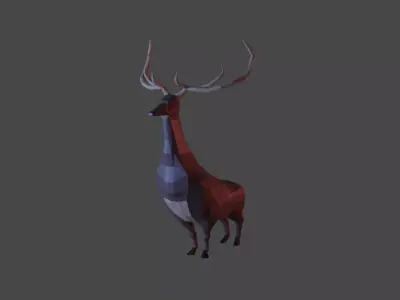 Low Poly Deer Low-poly 3D model