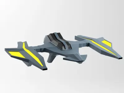 Craft Spaceship 3D Model Low-poly 3D model