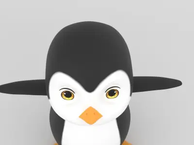 Baby Penguin 3D Model - Rigged for Animation Low-poly 3D model