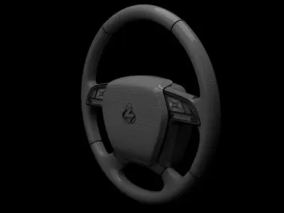 Car Steering Wheel 3D Model  PBR Textures High Detail 3D model